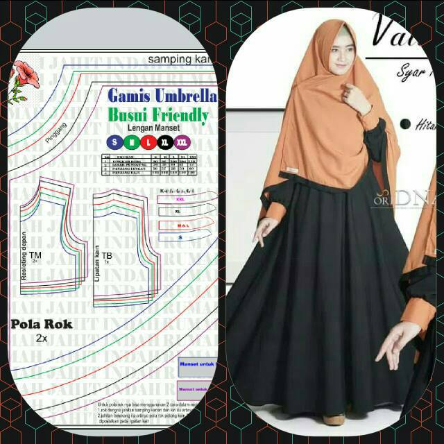 Pola Baju Pola Gamis Dewasa Umbrella Busui Friendly Lengan Manset S Xxl Shopee Indonesia