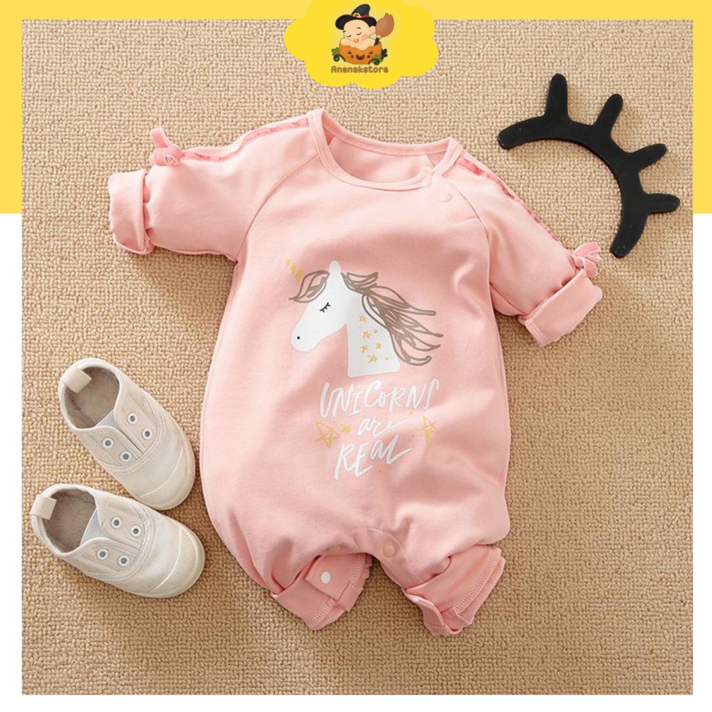 ANANAKSTORE/JUMPER PINK/JUMPER UNICORN/Jumper bayi lengan panjang 0-2 tahun / baju bayi MOTIF UNICORN PINK baju bayi perempuan jumper bayi perempuan import korea