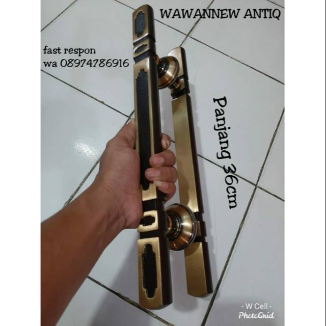 Handle Pintu / Tarikan Gagang Pintu Rumah Kuningan Klasik 35cm