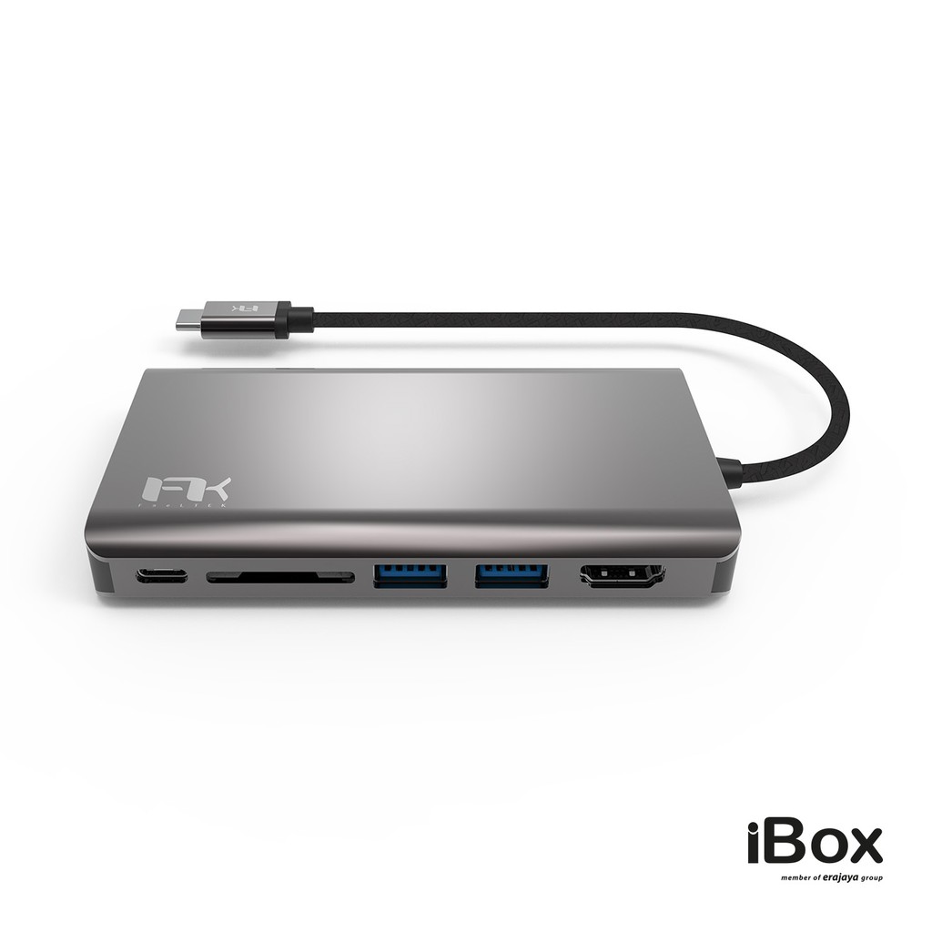 Feeltek 8 in 1 USB-C Portable Hub - Gray