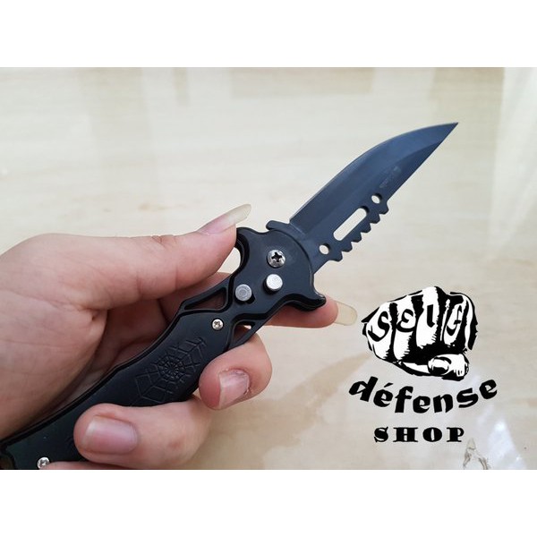 Button Folded Knife-Pisau Lipat Columbia Black USA