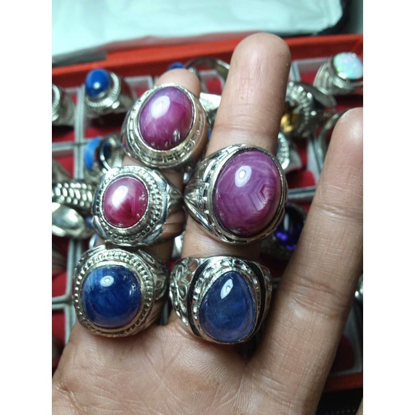 4 pcs permata Ruby star kristal