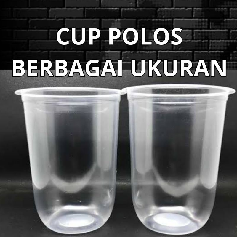 cup plastik 12oz oval 16oz oval dan 16oz datar cup polos  1slop isi 50 murah tebal bisa di seal