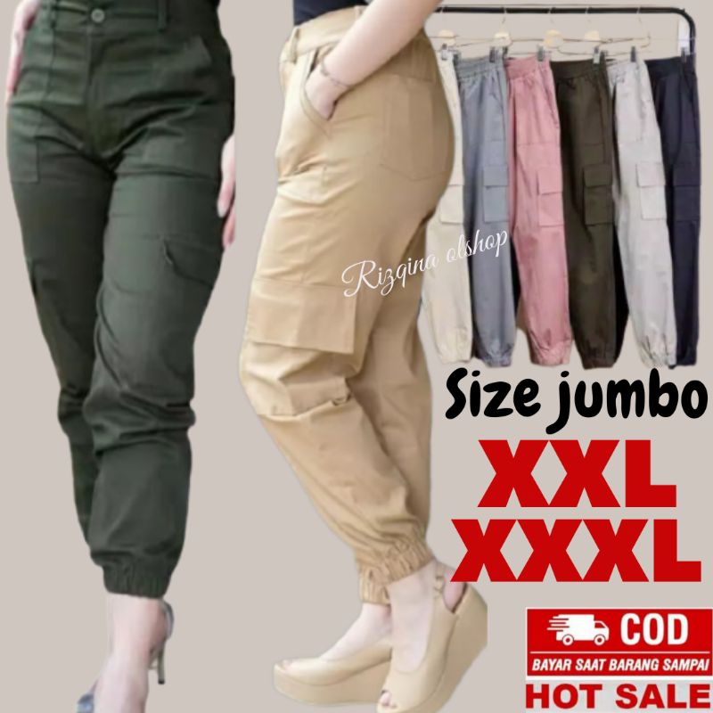 [TERLARIS] Baggy pants Jogger Wanita | Celana cargo drill premium | baggypant jumbo