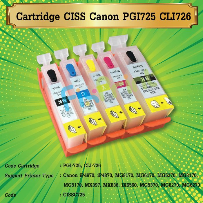 CISS Canon PGI725 CLI726 CANON IP4970 IP4870 IP6550 IX6560 MG5170 MG52