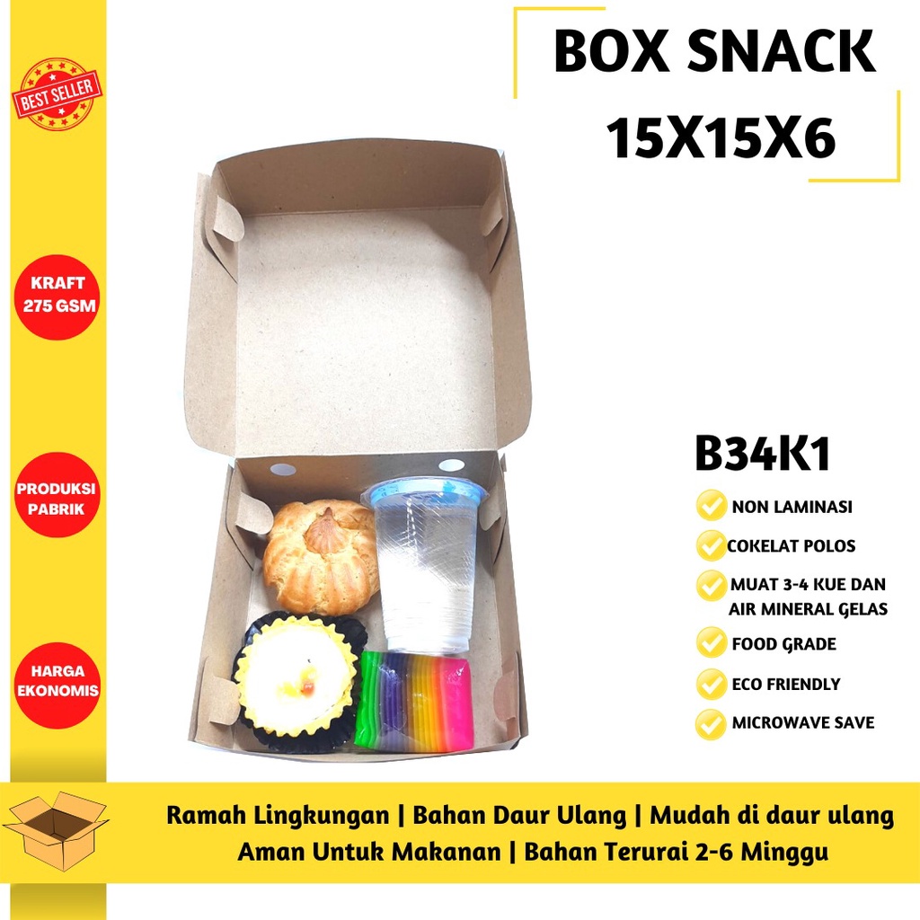 Box Snack Snack Box 15X15X6 (B34K1-Non Laminasi)