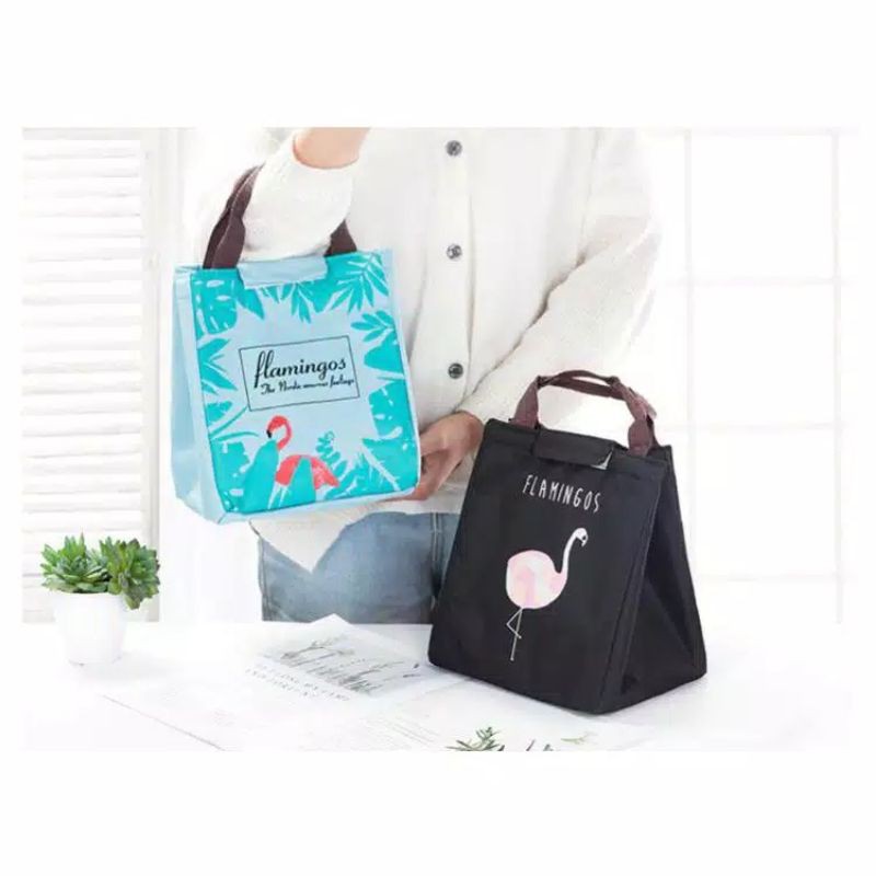 Tas Bekal Lunch Bag Motif Flamingo Panjang