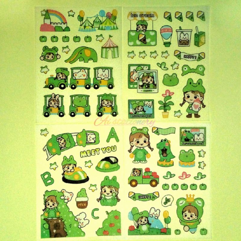 

[Ai's] Stiker kartun GREEN FROG / DIY STICKERS / stiker kartun Lucu anti air