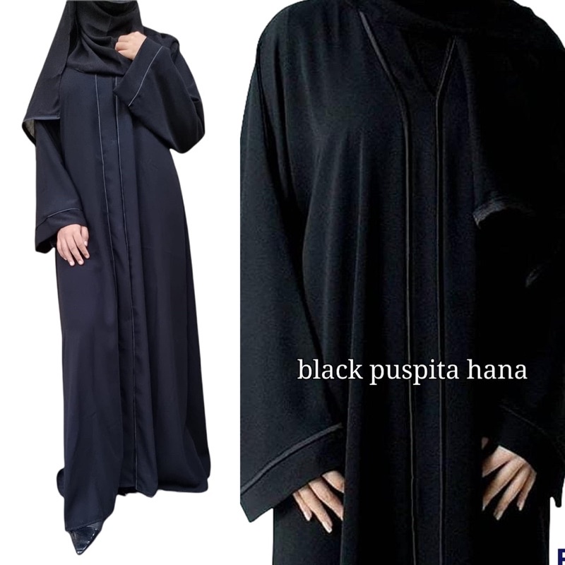 Abaya Hitam Turki Pesta Gamis Remaja Dres Maxi Zephy Turkey Bordir Saudi Black Hana Puspita