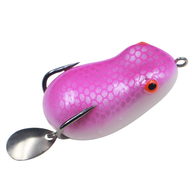 1pc Umpan Pancing Softlure Bentuk Katak Luminous 4cm 7g Dengan Kail Ganda Fishing Lure Ikan Bait Tackle