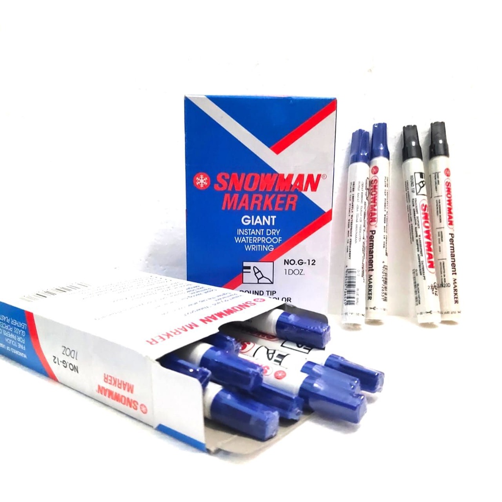 

Spidol Snowman Permanent hitam/biru 1pc