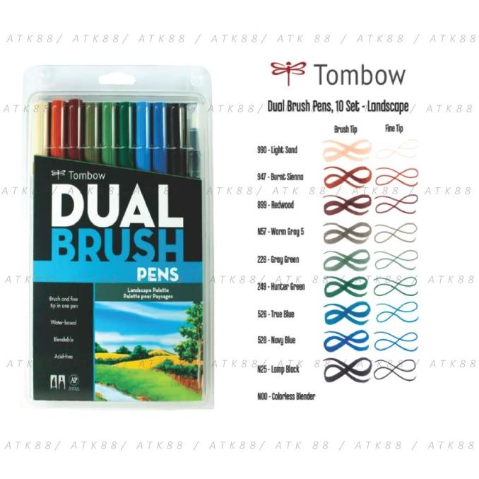 

[[COD]] Tombow Dual Brush Pen Set 10 - Landscape Palette NEW Kode 1127