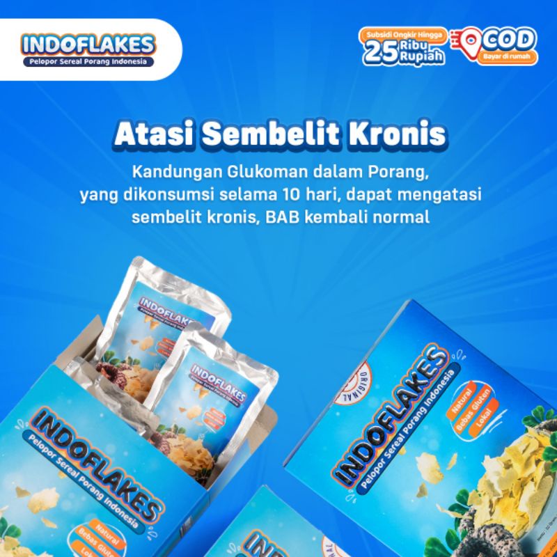 

Indoflakes Sereal Porang Solusi Sembelit Kronis Dan Maag Halal Aman BPOM