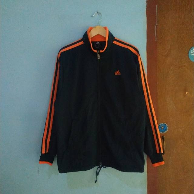Jaket tracktop Adidas strip orange