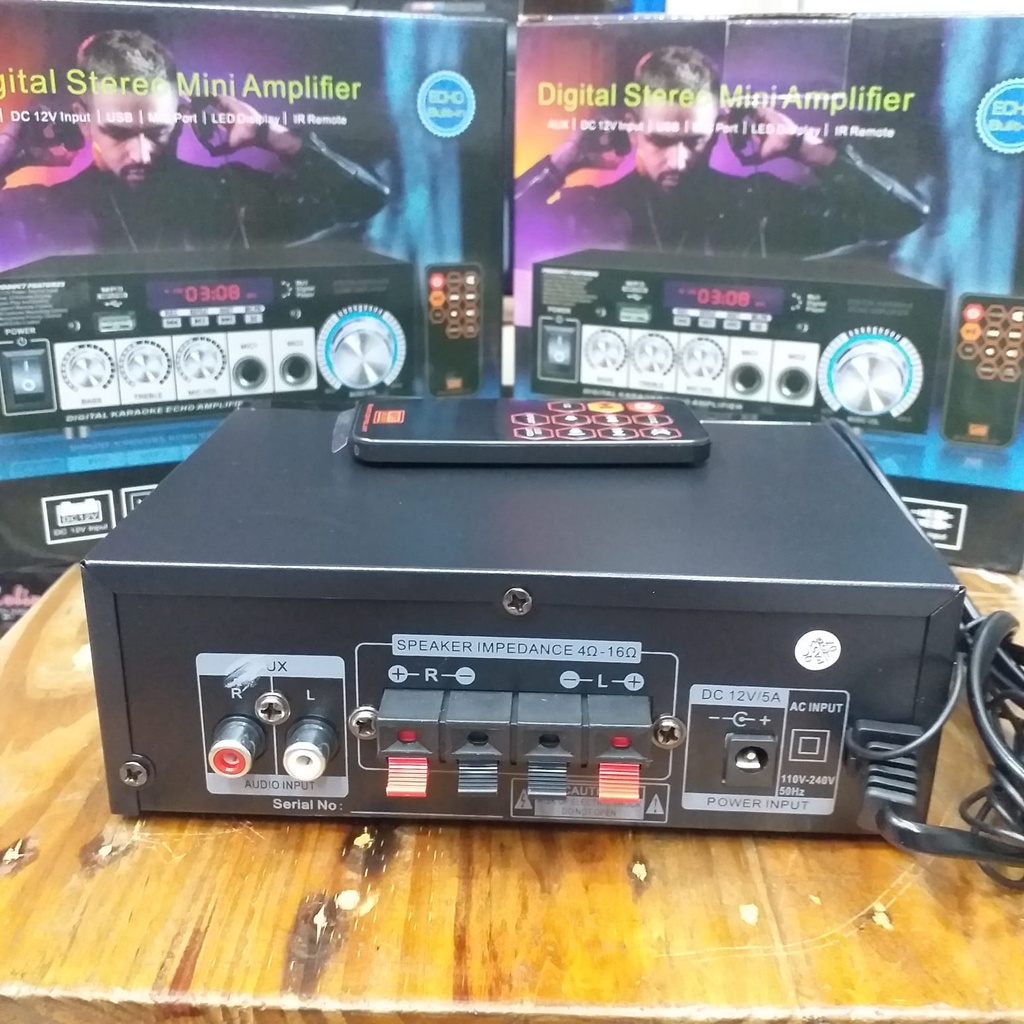 COD POWER AMPLIFIER KARAOKE DIGITAL FLECO D-09//POWER AMPLI DIGITAL STEREO MINI 12V/USB/MP3 PLAYERFLECO D-09