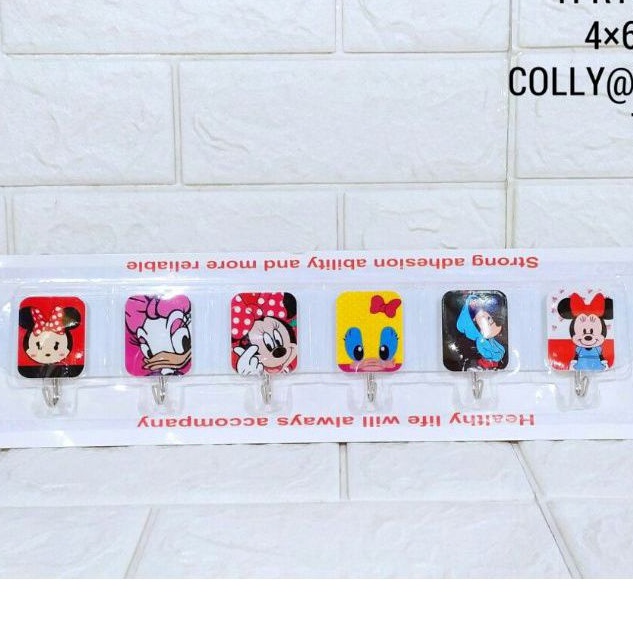 6pcs Tempelan Hook Serbaguna|Cantolan Baju|Cantolan Serbaguna|Disney