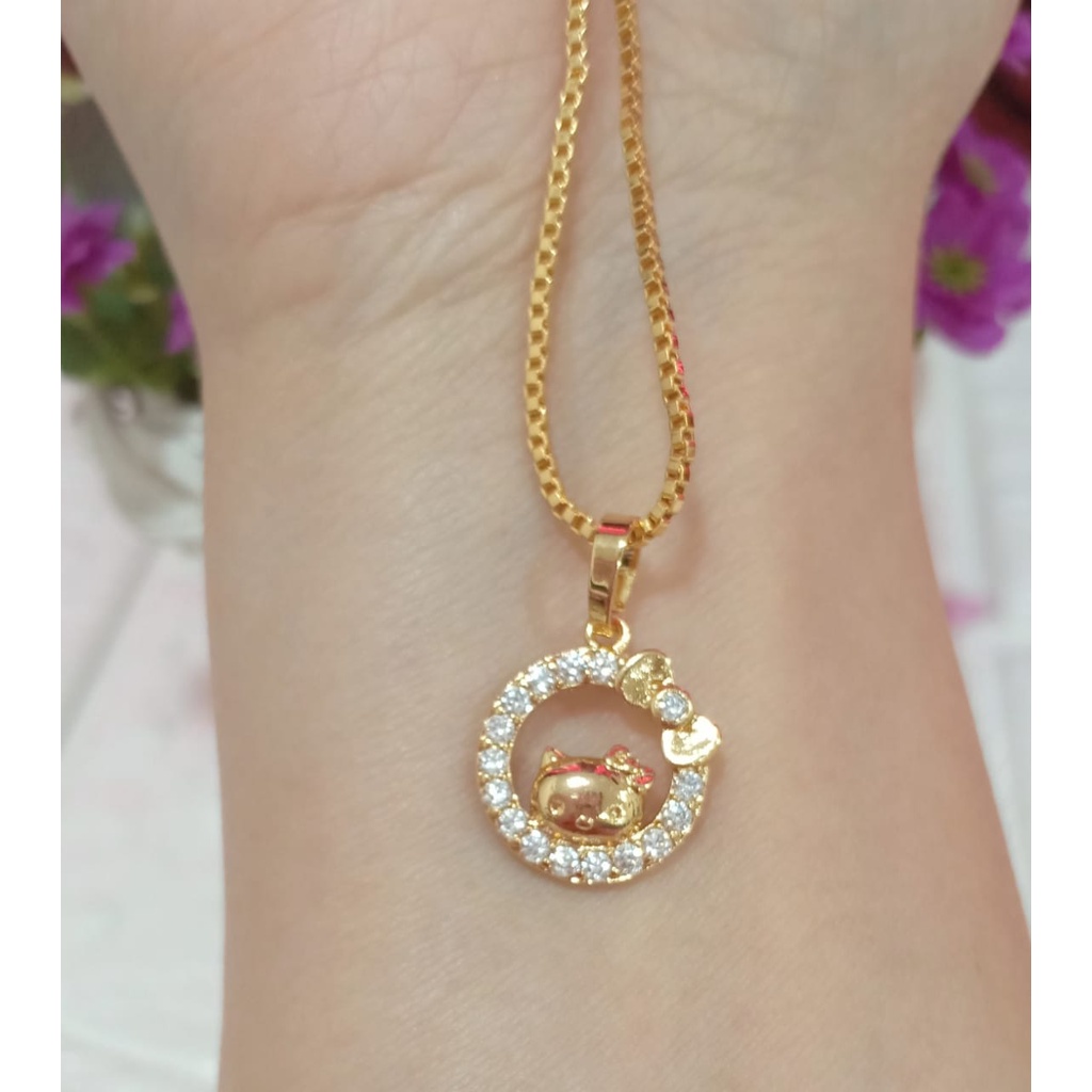 Kalung anak gold xuping liontin permata love