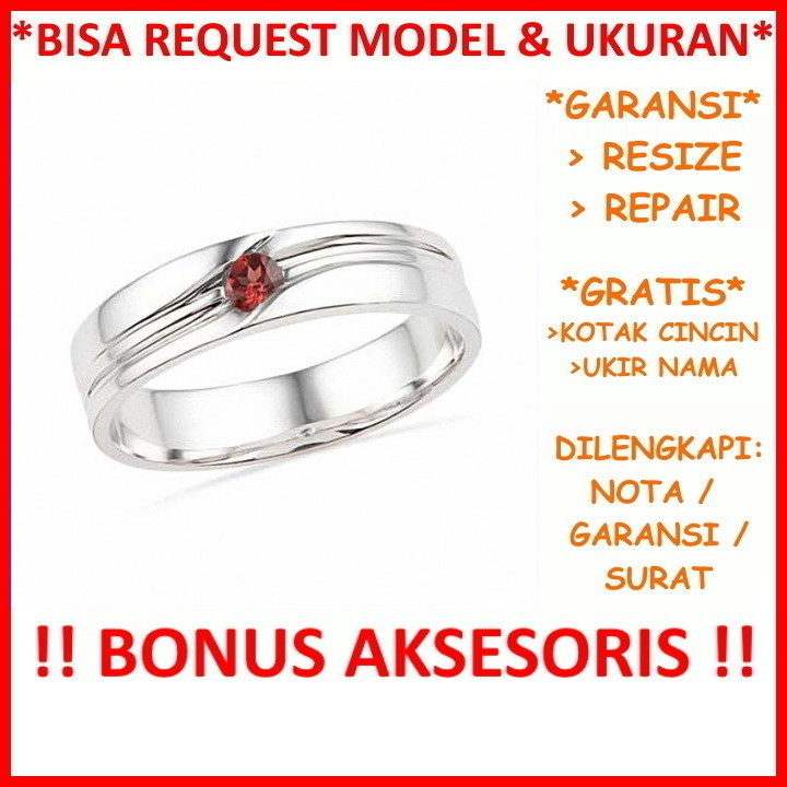 Garansi Paladium Asli Bisa Pesan Model Gratis Ukir Nama Cincin Kawin Palladium Pria Poladium ID375
