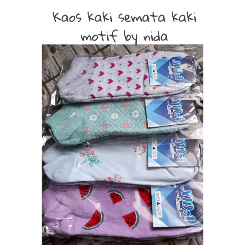 Cod.Kaos kaki pendek motif.Kaos kaki motif nida.Kaos kaki mata kaki motif