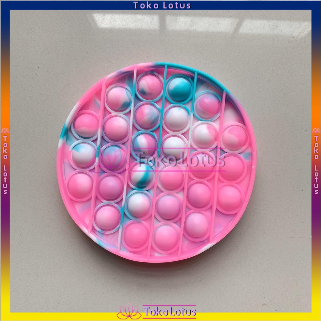 NEW POP IT MAINAN ANAK FIDGET KIDS TOY PUSH BUBBLE PENGHILANG STRESS [BISA BAYAR COD]-Round Camouflage