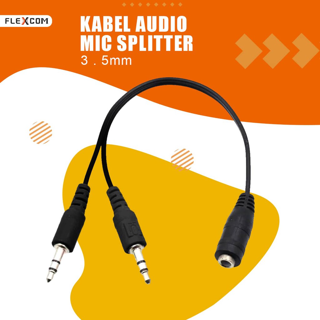 NEW Headset Adapter Kabel Splitter Jack 3.5mm 1 Male to 2 Female Audio Splitter