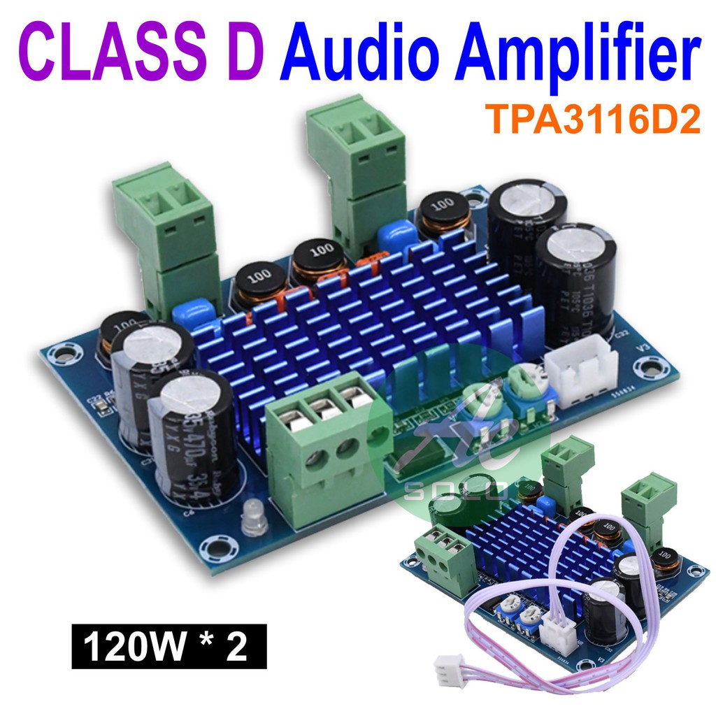 Audio Amplifier Class D 120W x 2 TPA3116D2 Amplifier Kit