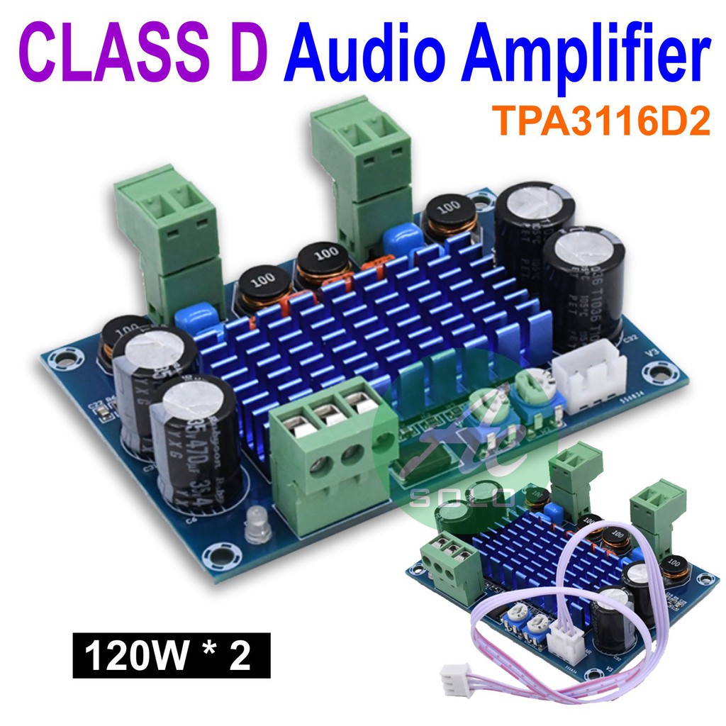 Audio Amplifier Class D 120W x 2 TPA3116D2 Amplifier Kit