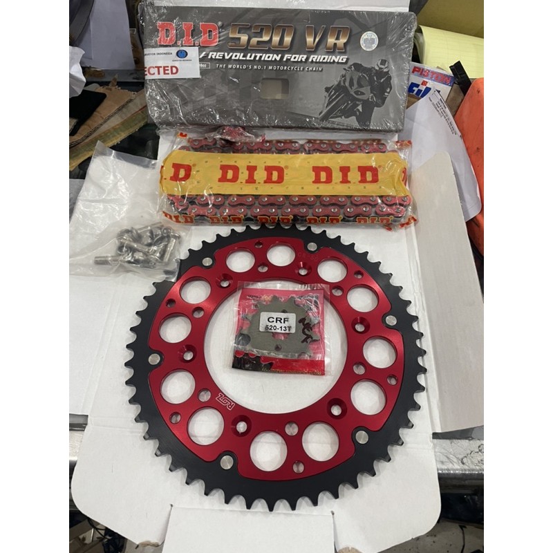 gear set paket CRF 150 CRF 230 CRF 250 ROZ rantai DID oring 520