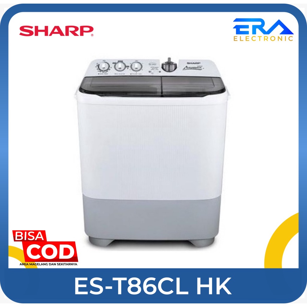 Sharp Mesin Cuci 2 Tabung 8 KG EST 86 CL HK Hitam 2 tabung AQUAMATIC