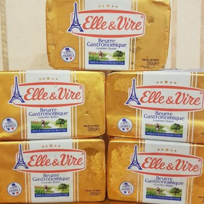 

Elle & Vire Unsalted Butter 200gr / 200 gr mentega tawar elle vire