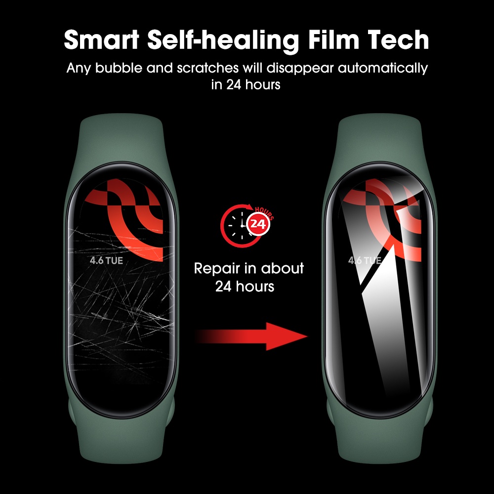 Film Pelindung Layar Anti Gores Bahan TPU Hydrogel Untuk Smartwatch Xiaomi Mi Band 7 / 7NFC / HD