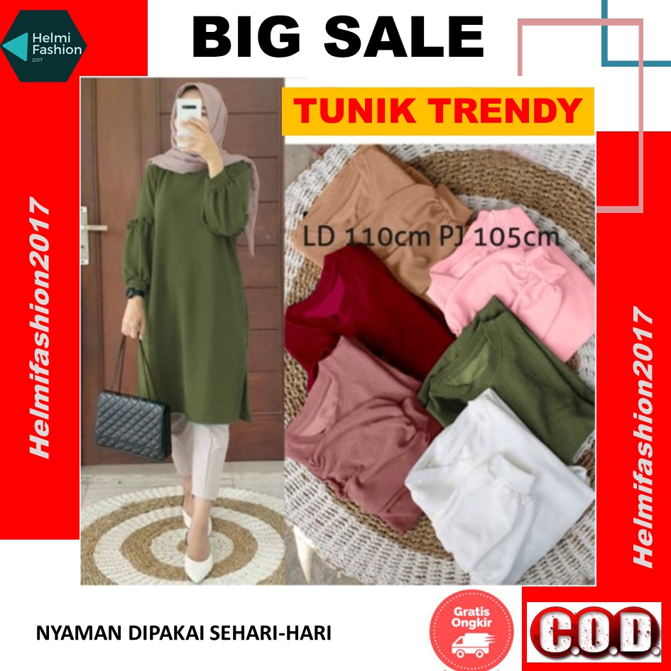 Tunik wanita terbaru 2021 kekinian bahan Kaos Lengan Panjang Import Jumbo tunic Cewek Dewasa Muslim 