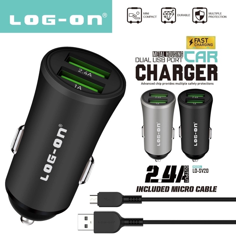 CHARGER MOBIL / SAVER LOG ON 2 USB FAST CHARGE