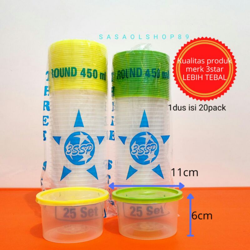 Thinwall 450ml bulat warna / Twinwall 450ml Mangkok