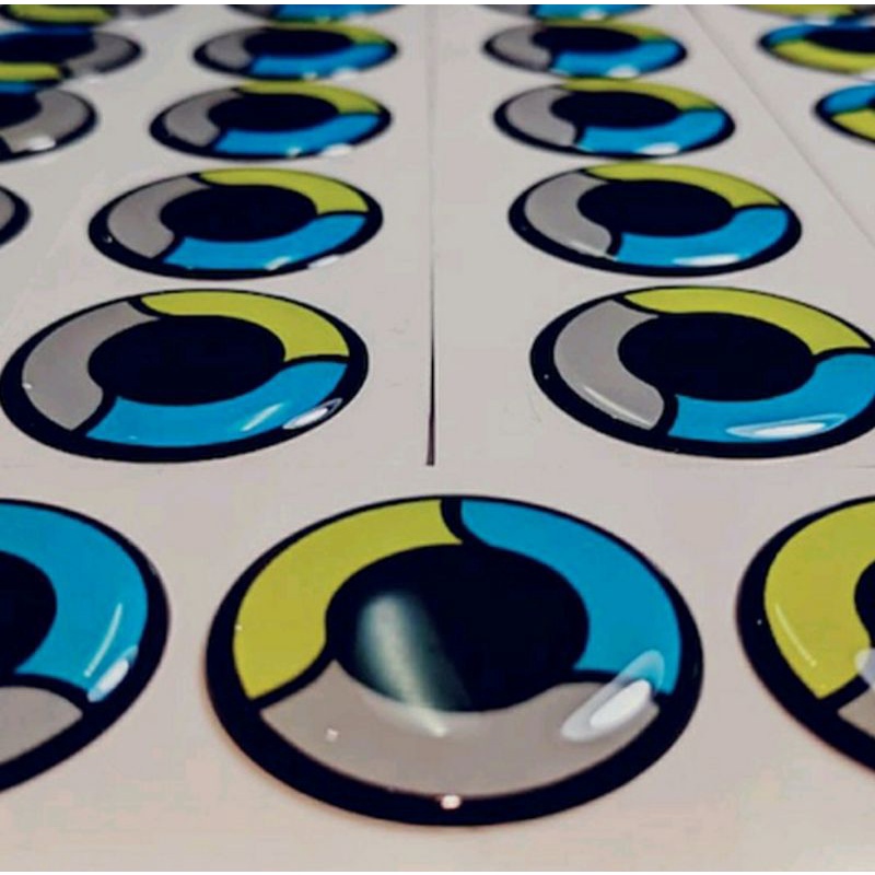 

custom sticker timbul.lebel.nama.logo.