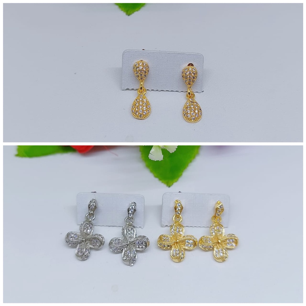 Anting tusuk permata lapis emas 0208-0209