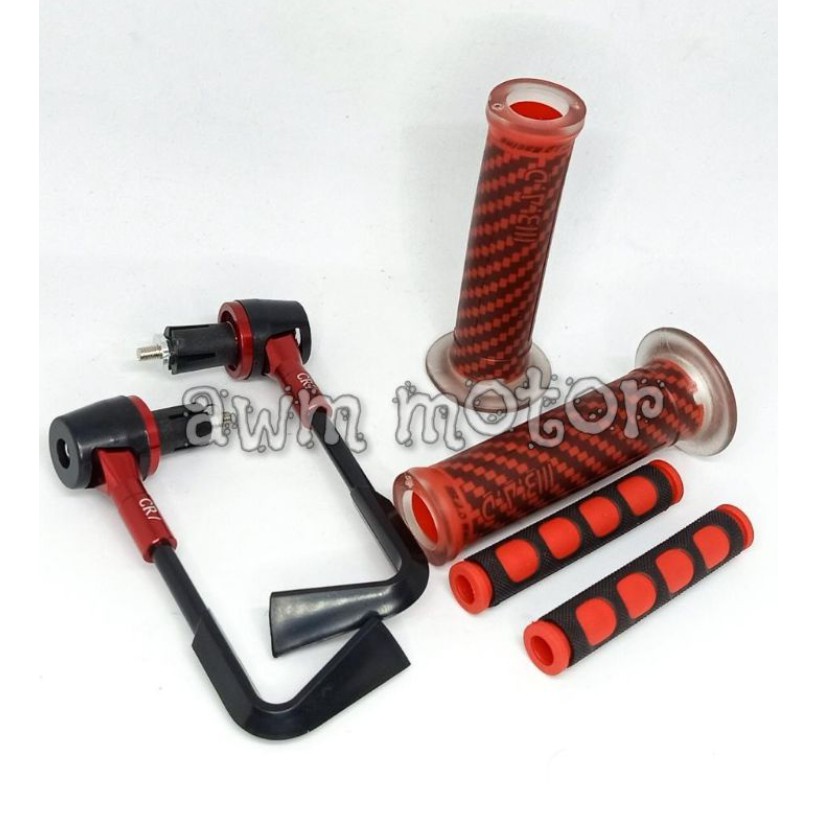 [PAKET STANG ACC] Proguard L Plus Handgrip BAD Carbon Dan Karet Handle Rem Universal Motor