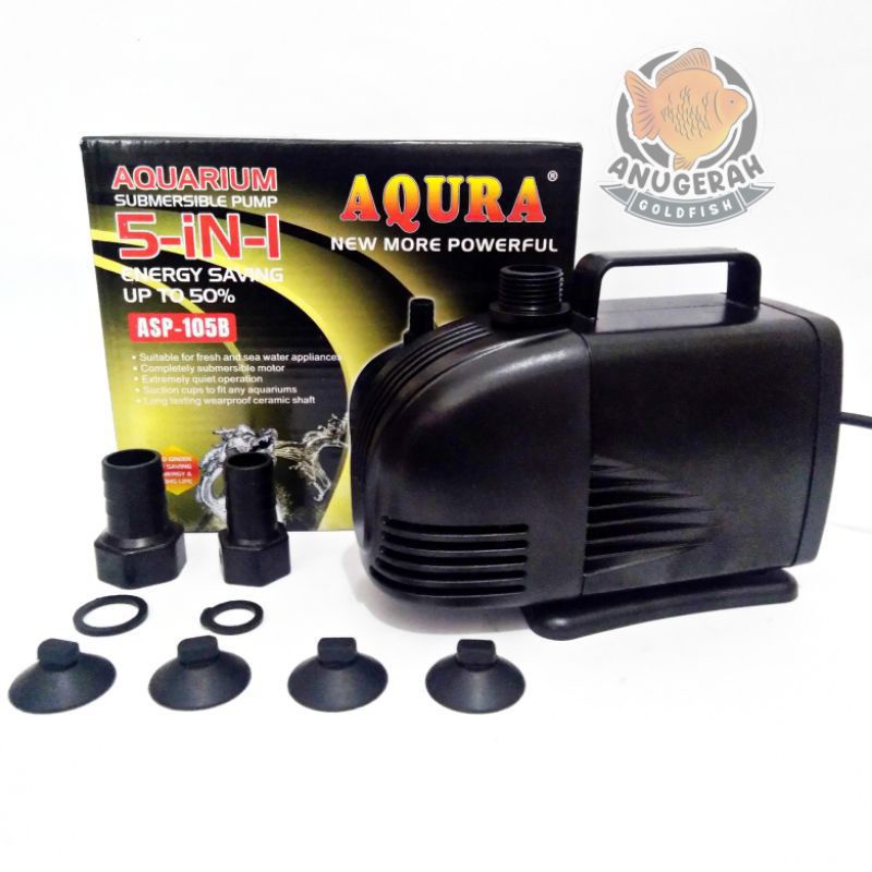 Pompa Air Celup Kolam Ikan Aquarium Akuarium AQURA 105 B 48 Watt 3.2 Meter 4000 Liter