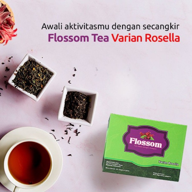 Flossom Varian Rosella Teh Hitam dengan Kolagen