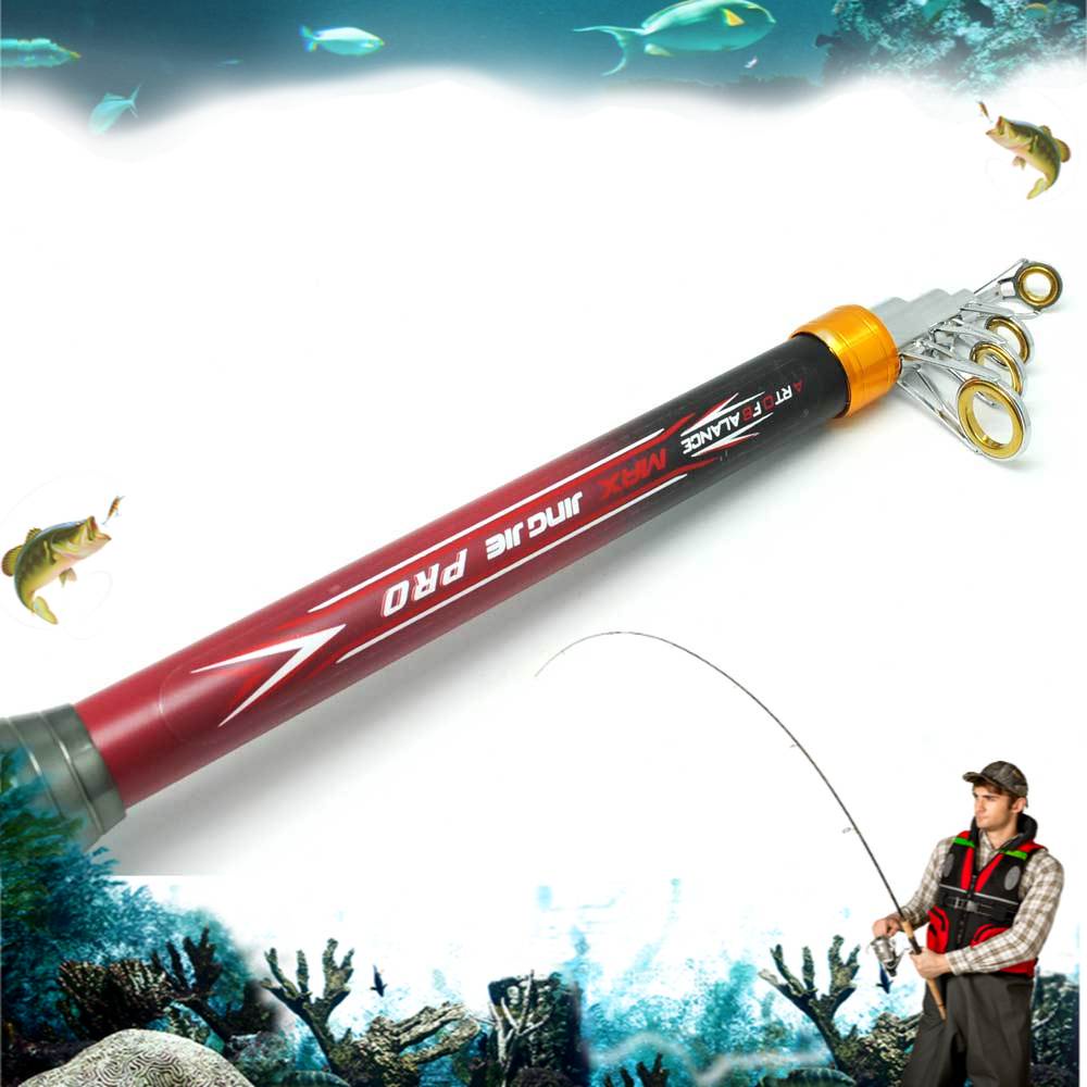 Joran Pancing Super Hard Carbon Fiber Telescopic 2.1M alat pancing stik pancing fiber joran pancing 