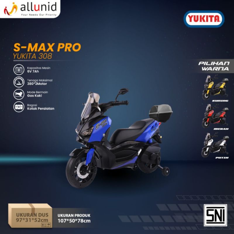 MOTOR AKI S-MAX PRO YUKITA 308 AKI 6 VOLT - MAINAN MOTOR AKI ANAK