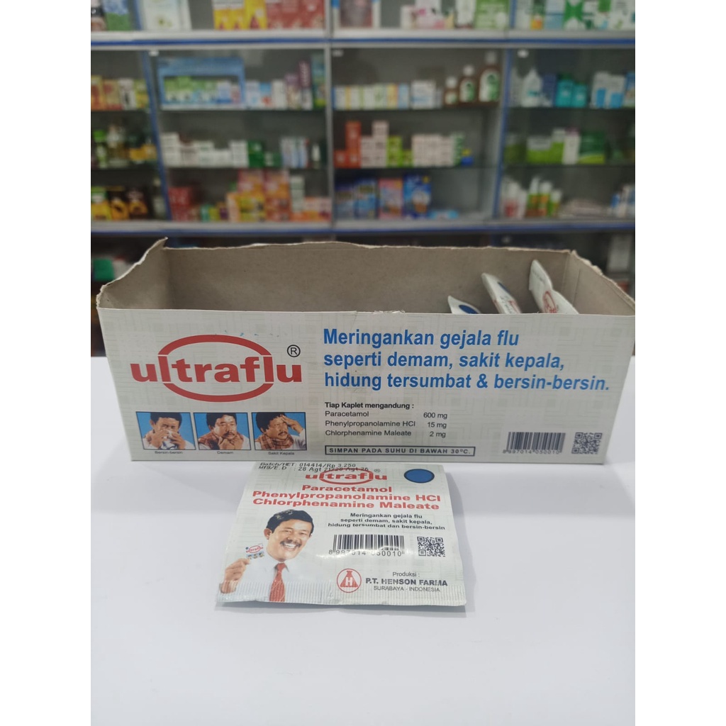 Ultraflu Ultra flu Obat Flu Demam Sakit Kepala Hidung Tersumbat 1 Strip 4 Tablet