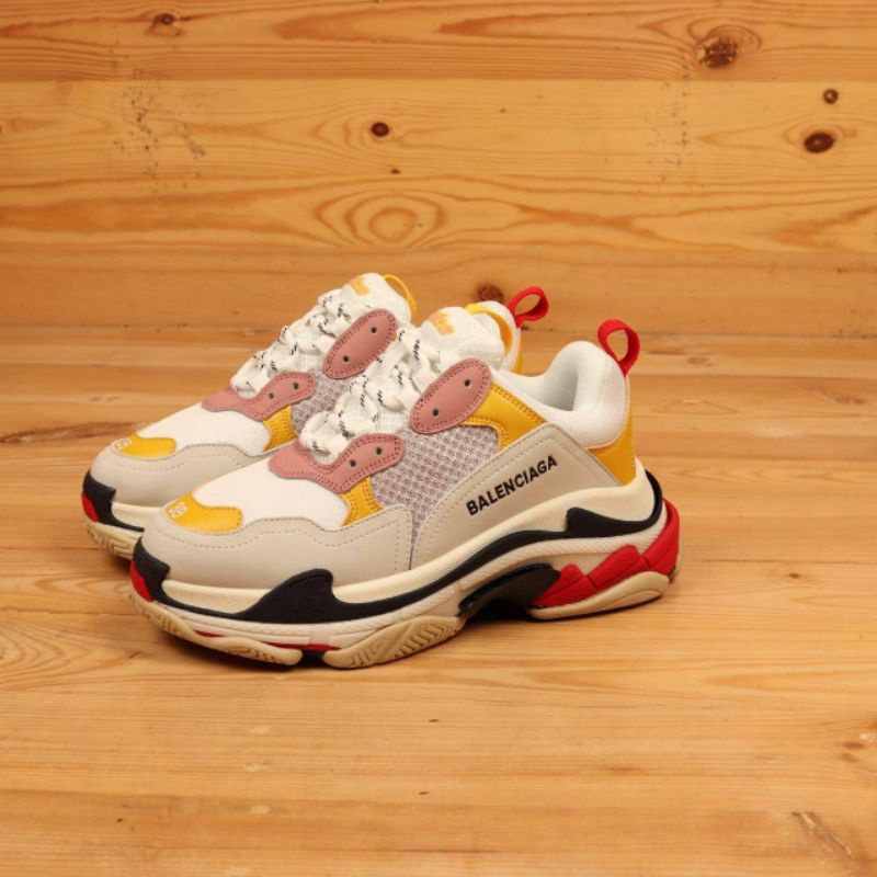 Sepatu Balenciaga Triple S Cream Yellow Pink BNIB Mirror 1 : 1