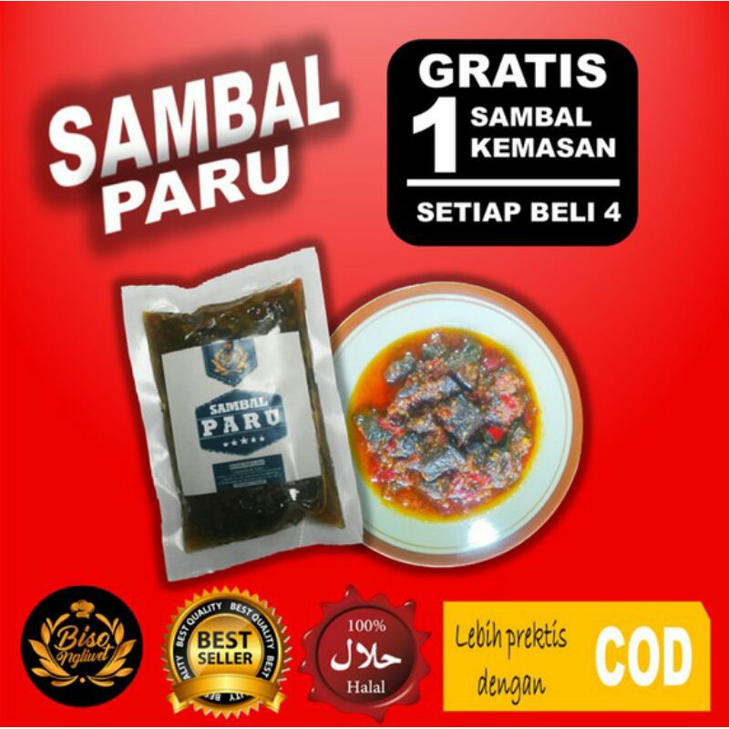 

PROMO !!!! SAMBAL PARU 150 GR BELI 4 GRATIS 1 BISO NGLIWET