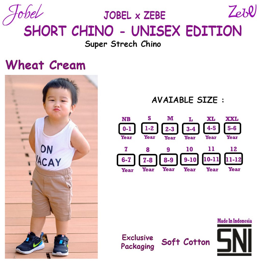 Jobel Chino 1-6 Tahun Celana Shorts Chinos Anak 1-6 Tahun Unisex edition Chinos CBKS