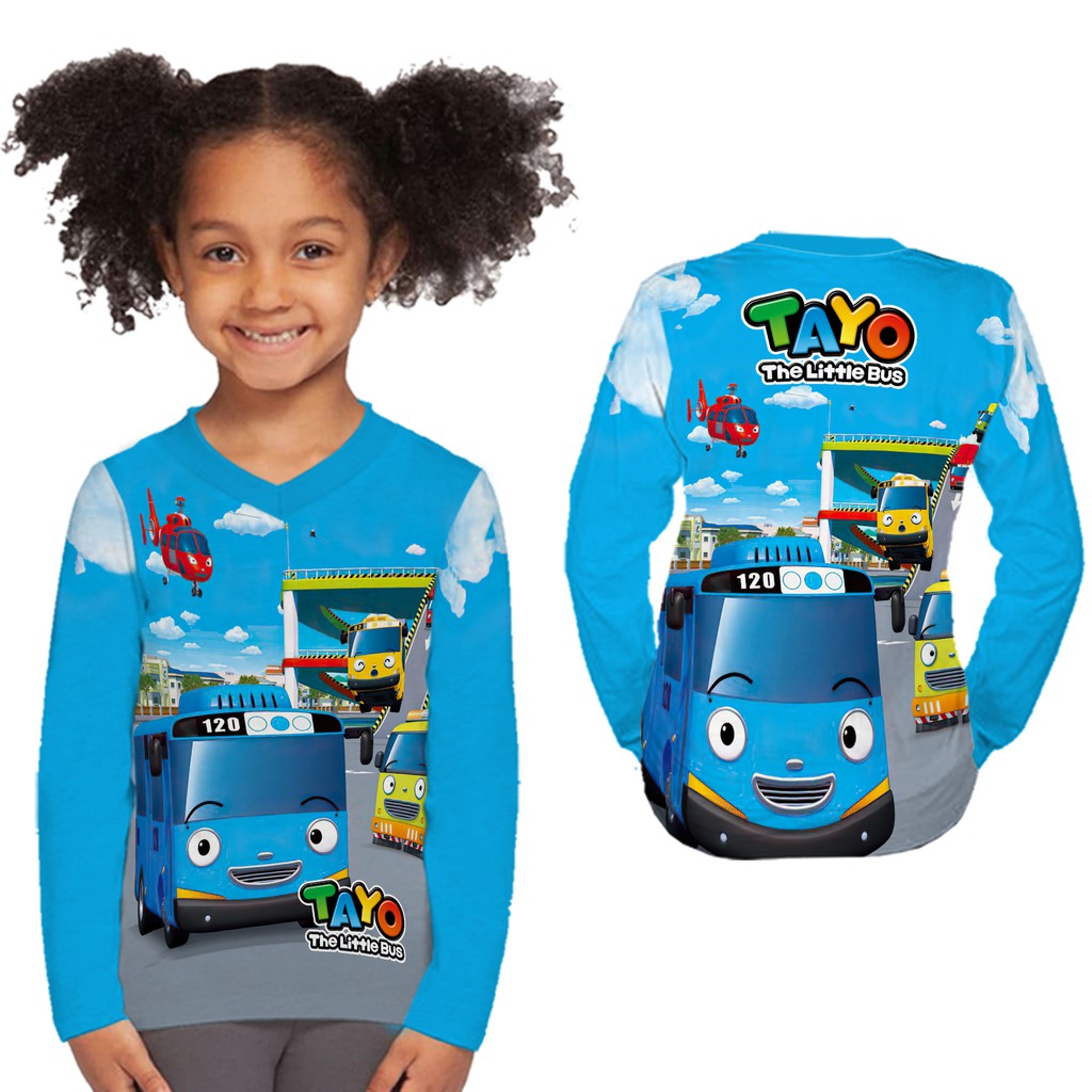 TAYO - Baju Jersey Kaos tayo anak perempuan printing Free Name