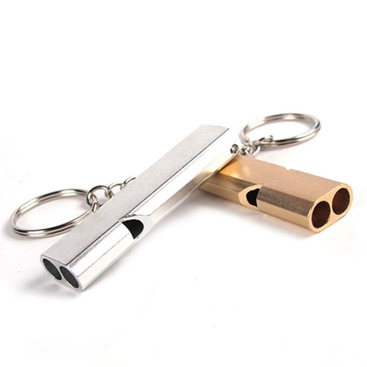 Gantungan Kunci Peluit Aluminium Survival Sound Kit Outdoor Emergency Whistle Keychain