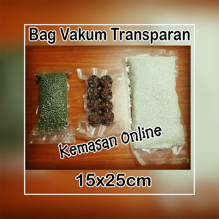 Kemasan Bag Padat Vakum Plastik Transparan 15x25 cm/frozen food/sosis/ayam/nugget/sayap