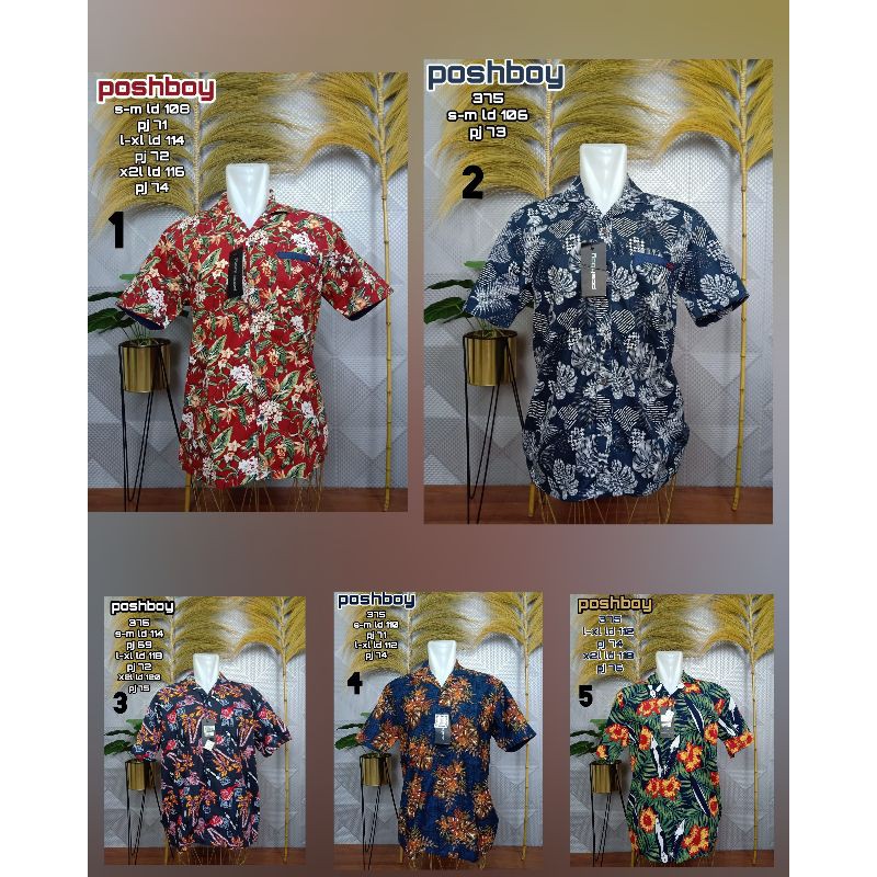 KEMEJA BATIK PRIA I KEMEJA PRIA BATIK POSHBOY KATUN MURNI