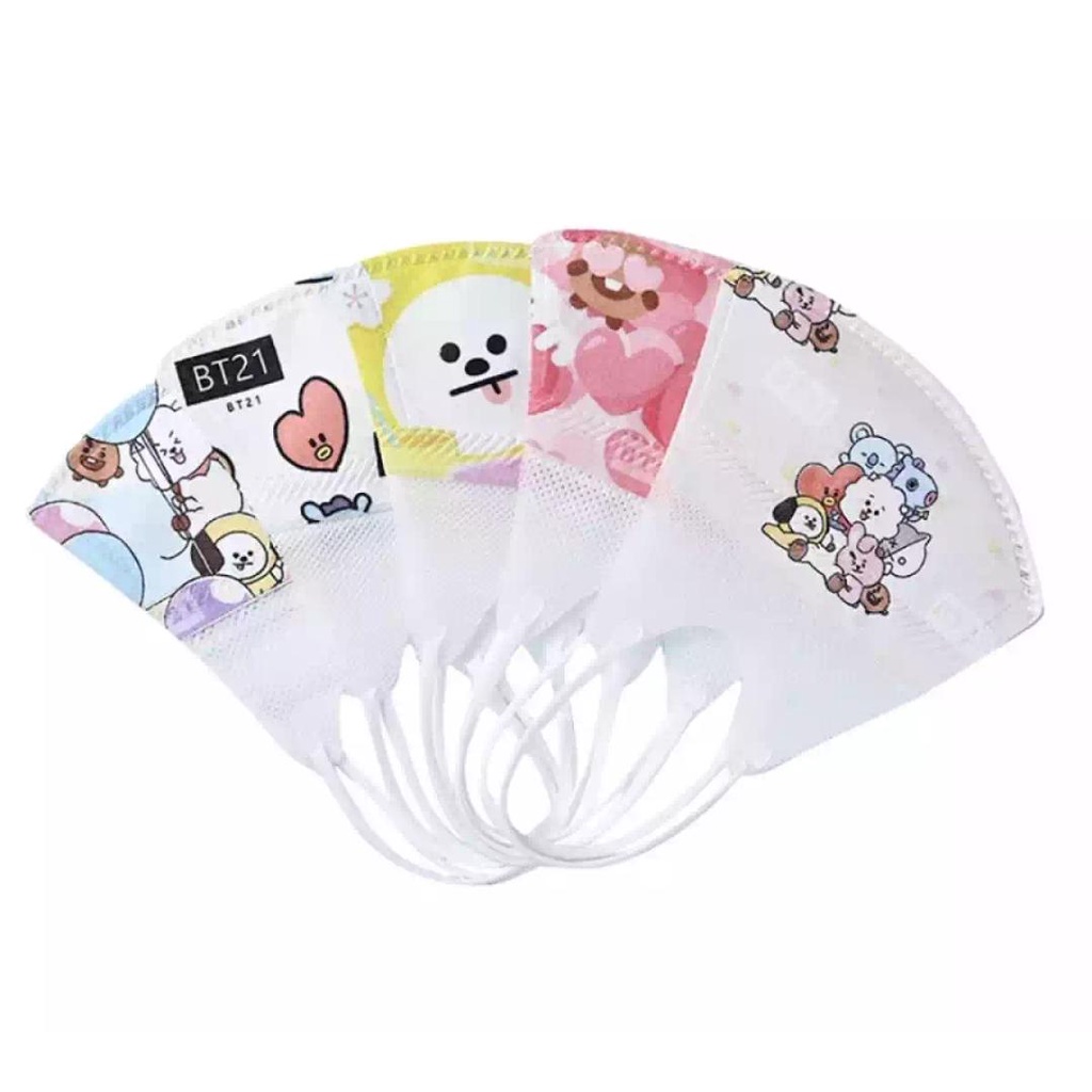 Masker 3D Duckbill Anak K-pop/ Karakter Anak Cewe / Cowo 5 Variasi Mix Isi 50PCS AccFashionMurah